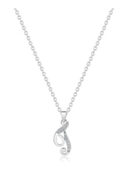 Beaverbrooks Sterling Silver Cubic Zirconia Initial Pendant - Image 1 of 3