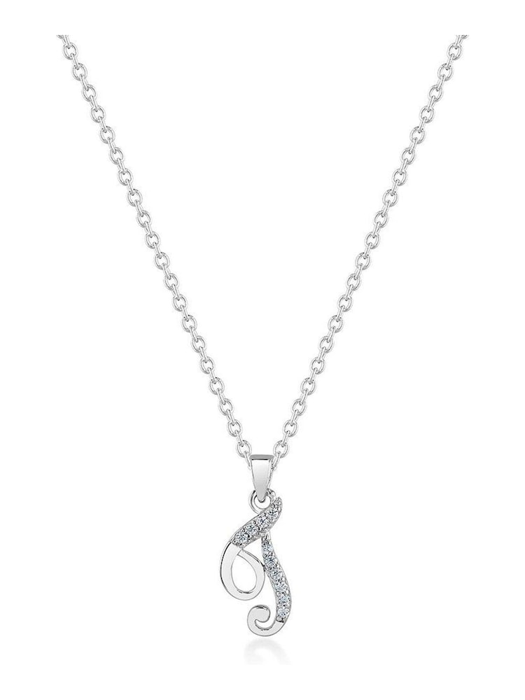 Beaverbrooks Sterling Silver Cubic Zirconia Initial Pendant - Image 1 of 3