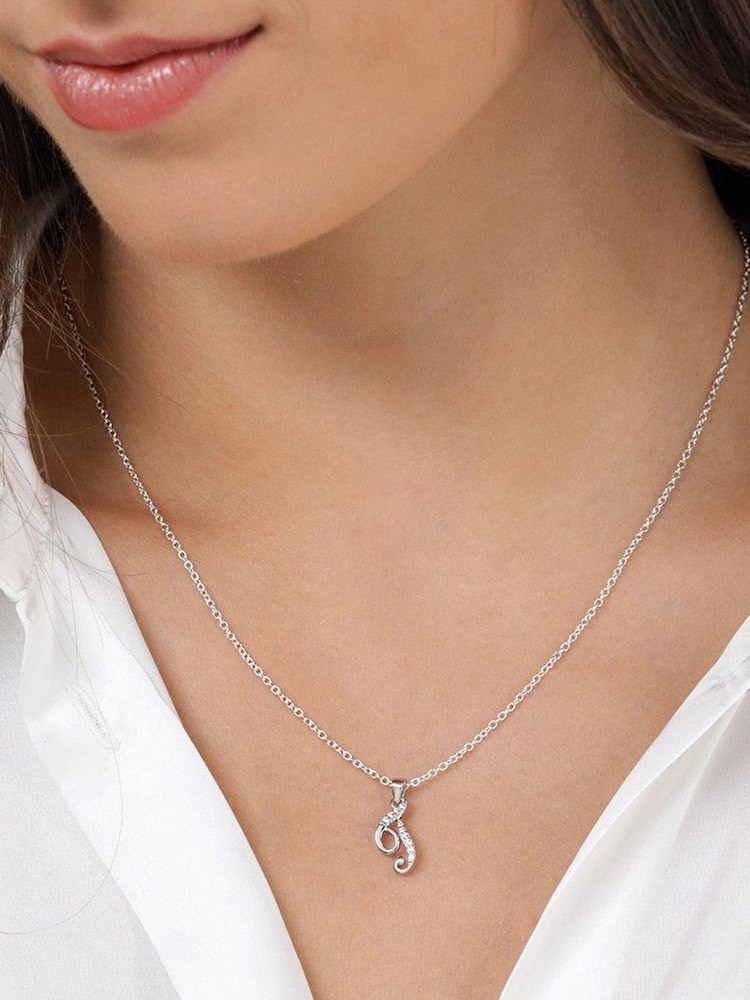 Beaverbrooks Sterling Silver Cubic Zirconia Initial Pendant - Image 3 of 3
