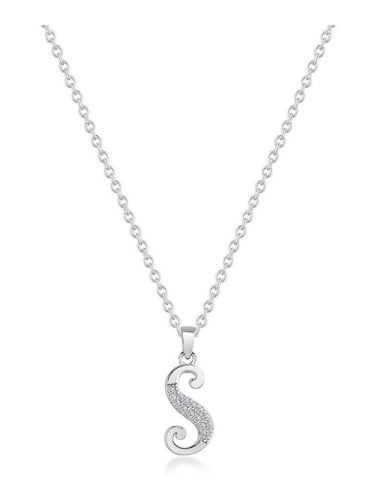 Beaverbrooks Sterling Silver Cubic Zirconia Initial Pendant - Image 2 of 3