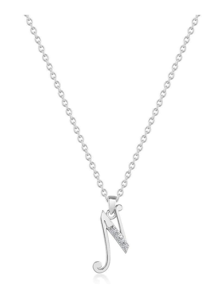 Beaverbrooks Sterling Silver Cubic Zirconia Initial Pendant - Image 1 of 3