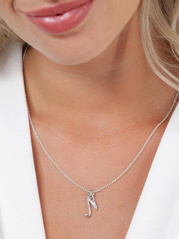 Beaverbrooks Sterling Silver Cubic Zirconia Initial Pendant - Image 2 of 3