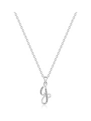 Beaverbrooks Sterling Silver Cubic Zirconia Initial Pendant - Image 1 of 3