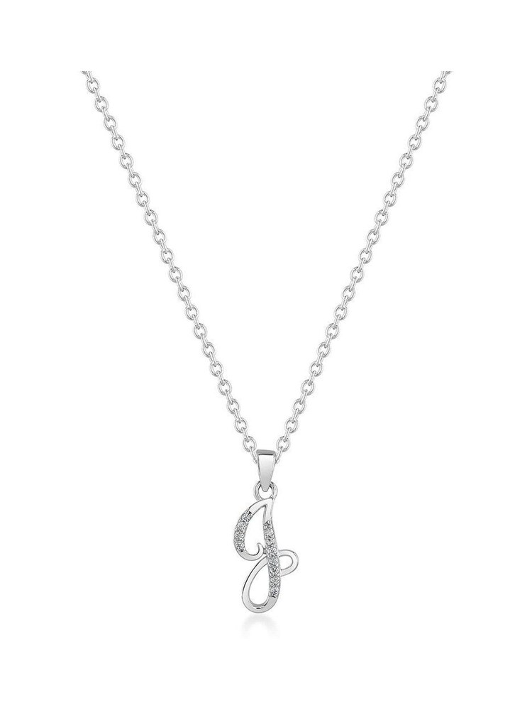 Beaverbrooks Sterling Silver Cubic Zirconia Initial Pendant - Image 1 of 3