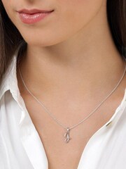 Beaverbrooks Sterling Silver Cubic Zirconia Initial Pendant - Image 2 of 3
