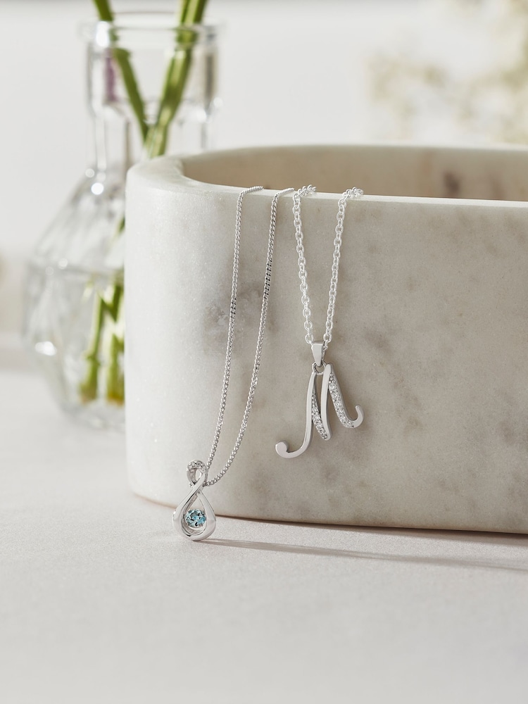 Beaverbrooks Sterling Silver Cubic Zirconia Initial Pendant - Image 2 of 4