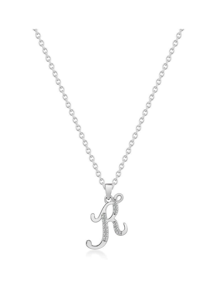 Beaverbrooks Sterling Silver Cubic Zirconia Initial Pendant - Image 1 of 3 Beaverbrooks Sterling Silver Cubic Zirconia Initial Pendant - Image 1 of 3