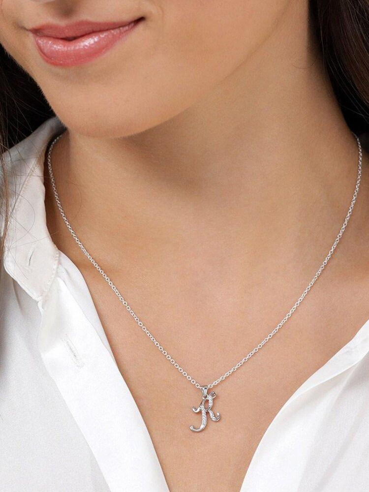 Beaverbrooks Sterling Silver Cubic Zirconia Initial Pendant - Image 2 of 3 Beaverbrooks Sterling Silver Cubic Zirconia Initial Pendant - Image 2 of 3