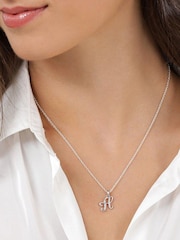 Beaverbrooks Sterling Silver Cubic Zirconia Initial Pendant - Image 1 of 3