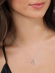 Beaverbrooks Sterling Silver Cubic Zirconia Initial Pendant - Image 2 of 3