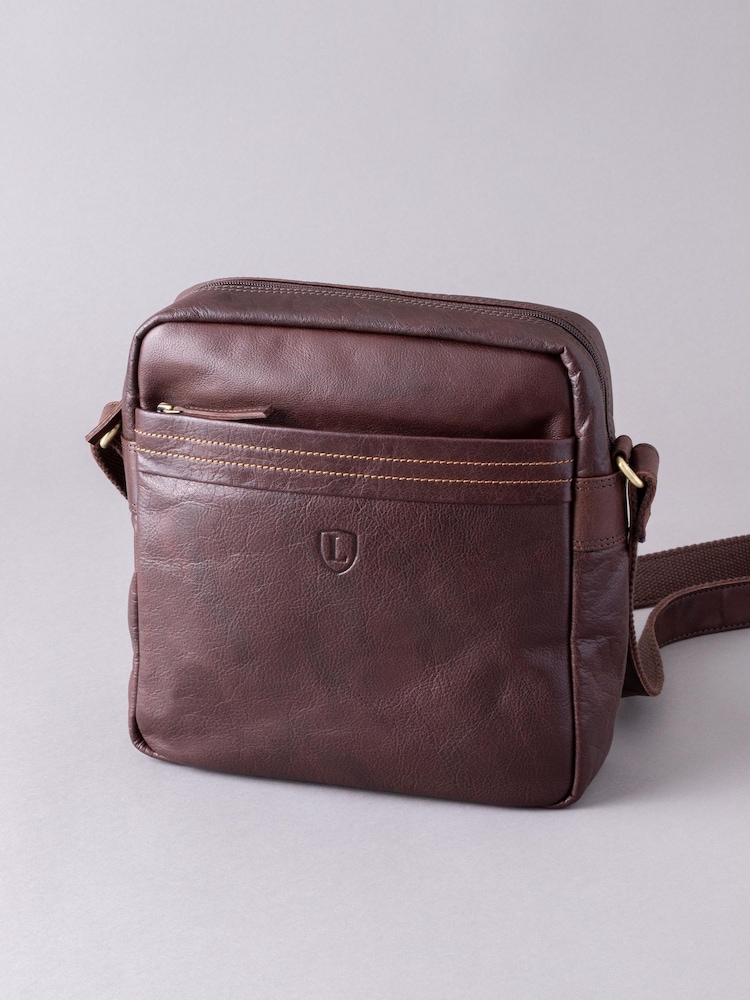 Lakeland Leather Brown Small Keswick Leather Messenger Bag - Image 1 of 6