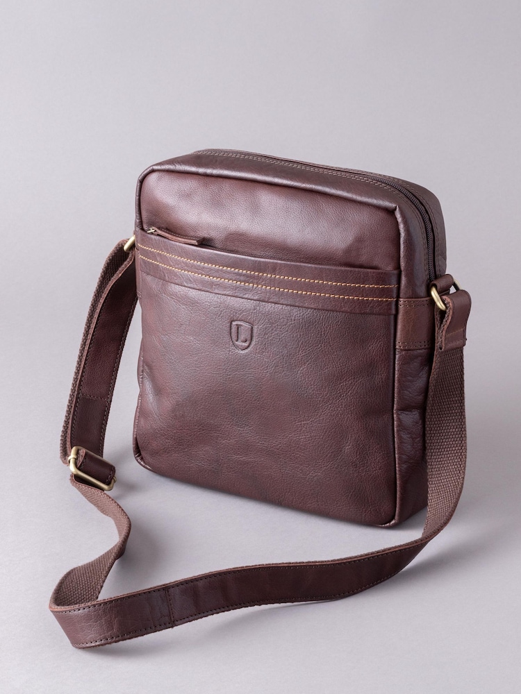 Lakeland Leather Brown Small Keswick Messenger Bag - Image 3 of 6