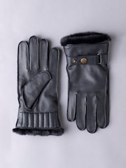 Negro - Guantes de invierno de cuero Milne de Lakeland Leather - Imagen 1 de 3