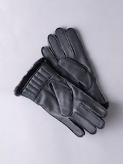 Negro - Guantes de invierno de cuero Milne de Lakeland Leather - Imagen 2 de 3