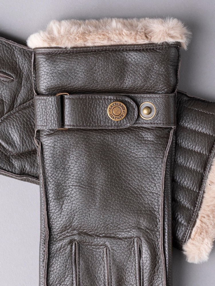 Lakeland Leather Brown Milne Winter Leather Gloves - Image 5 of 5