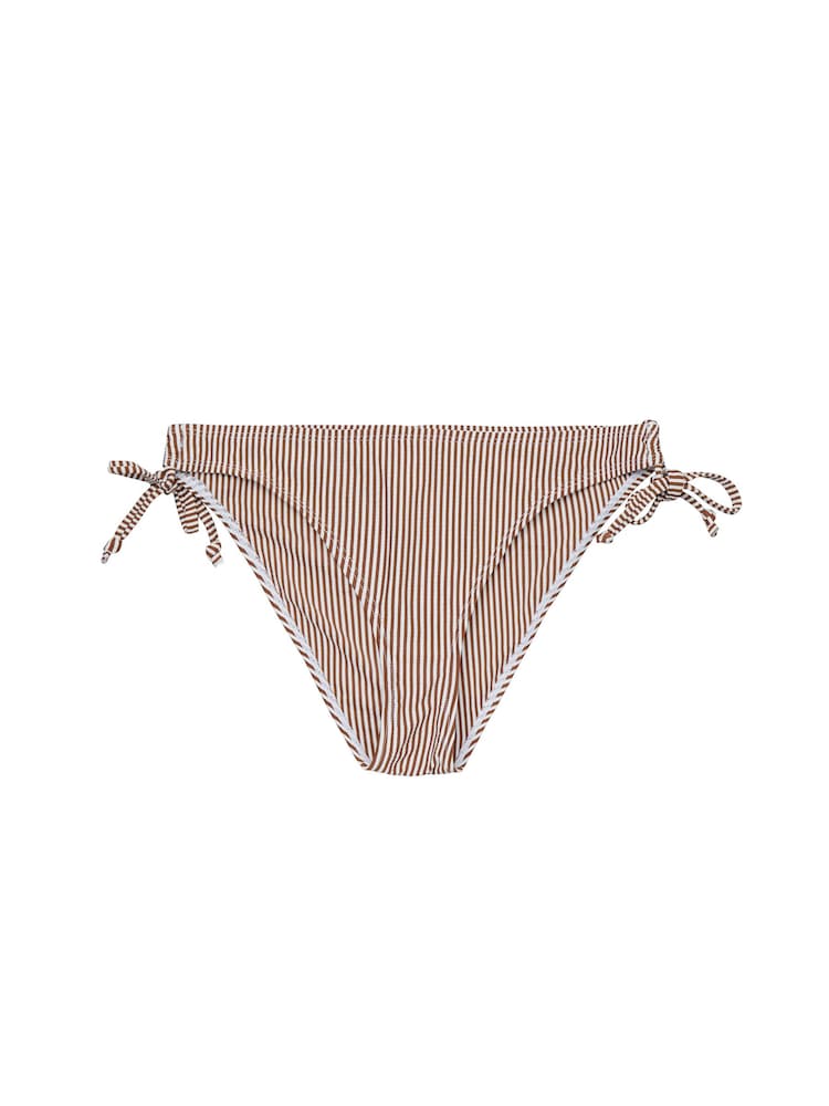 Becksondergaard Brown Striped Bikini Briefs - Image 1 of 1 Becksondergaard Brown Striped Bikini Briefs - Image 1 of 1
