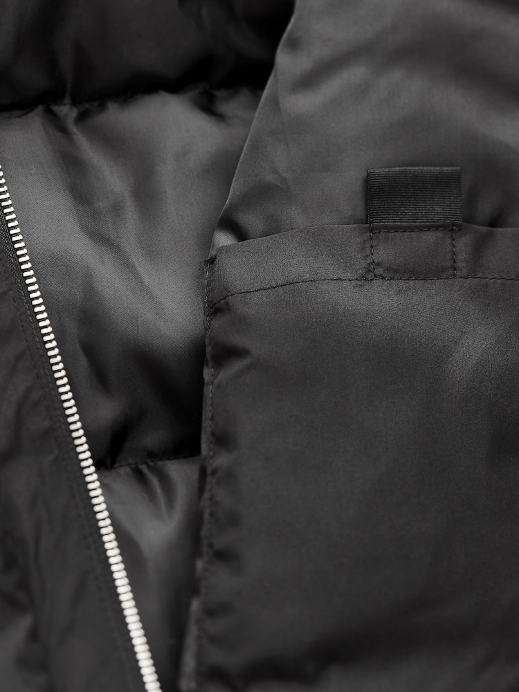 Black Longline Padded Coat - Image 10 of 10