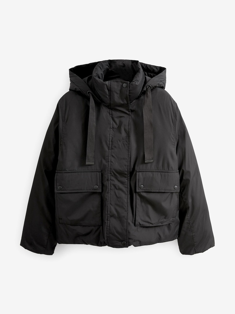 Black Short Padded Jacket - Image 6 of 6