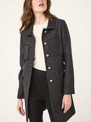 Monochrome Check Dolly Coat - Image 2 of 7