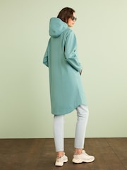 Teal Blue Rubber Showerproof Rain Coat - Image 3 of 6
