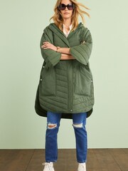 Khaki Green Shower Resistant Quilted Poncho - Image 5 of 8