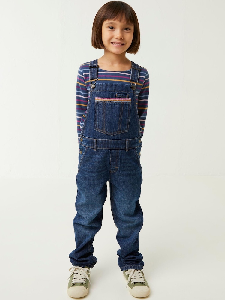 FatFace Blue Rainbow Embroidered Dungarees - Image 1 of 4