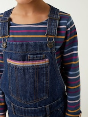 FatFace Blue Rainbow Embroidered Dungarees - Image 3 of 4