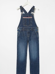 FatFace Blue Rainbow Embroidered Dungarees - Image 4 of 4
