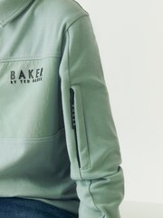 Grün - Baker by Ted Baker Langärmeliges Polo-Shirt aus 100 % Baumwolle - Bild 4 von 8