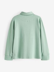 Grün - Baker by Ted Baker Langärmeliges Polo-Shirt aus 100 % Baumwolle - Bild 6 von 8