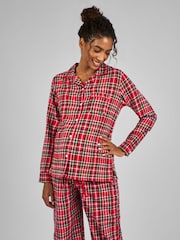 JoJo Maman Bébé Red Tartan Maternity & Nursing Pyjama Set - Image 3 of 4