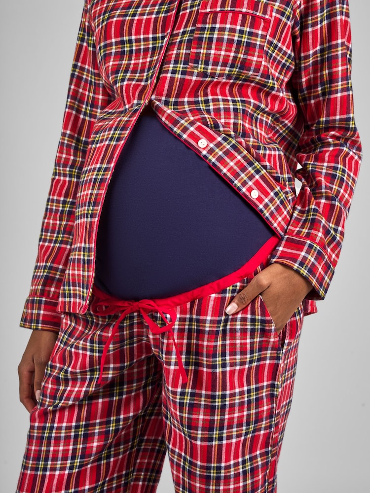 JoJo Maman Bébé Red Tartan Maternity & Nursing Pyjama Set - Image 4 of 4 JoJo Maman Bébé Red Tartan Maternity & Nursing Pyjama Set - Image 4 of 4