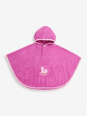 JoJo Maman Bébé Pink Towelling Poncho - Image 2 of 3