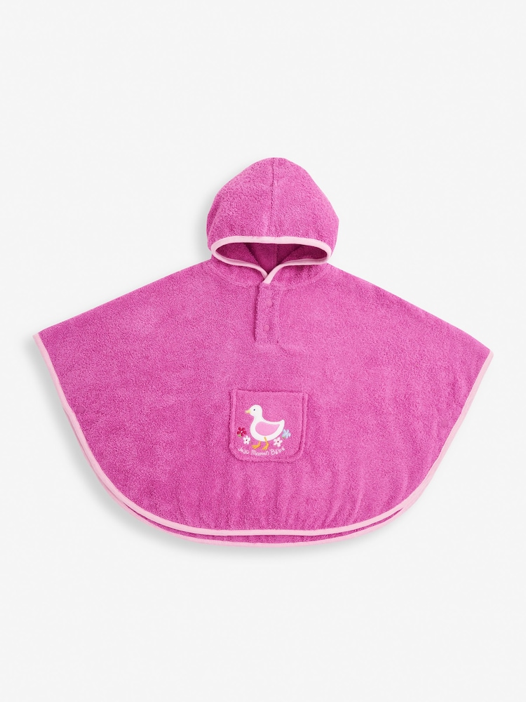 JoJo Maman Bébé Pink Towelling Poncho - Image 2 of 3