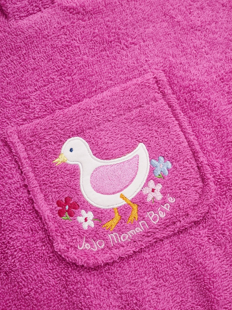JoJo Maman Bébé Pink Towelling Poncho - Image 3 of 3