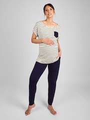 Set pijamale pentru gravide și alăptare cu Dungă JoJo Maman Bébé - Image 1 of 5