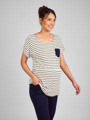 Set pijamale pentru gravide și alăptare cu Dungă JoJo Maman Bébé - Image 3 of 5