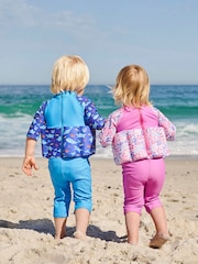 JoJo Maman Bébé Pink Floral UPF 50 Sun Protection Float Suit - Image 2 of 6