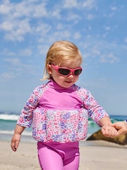 JoJo Maman Bébé Pink Floral UPF 50 Sun Protection Float Suit - Image 3 of 6