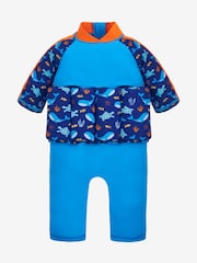 JoJo Maman Bébé Blue Whale UPF 50 Sun Protection Float Suit - Image 1 of 3