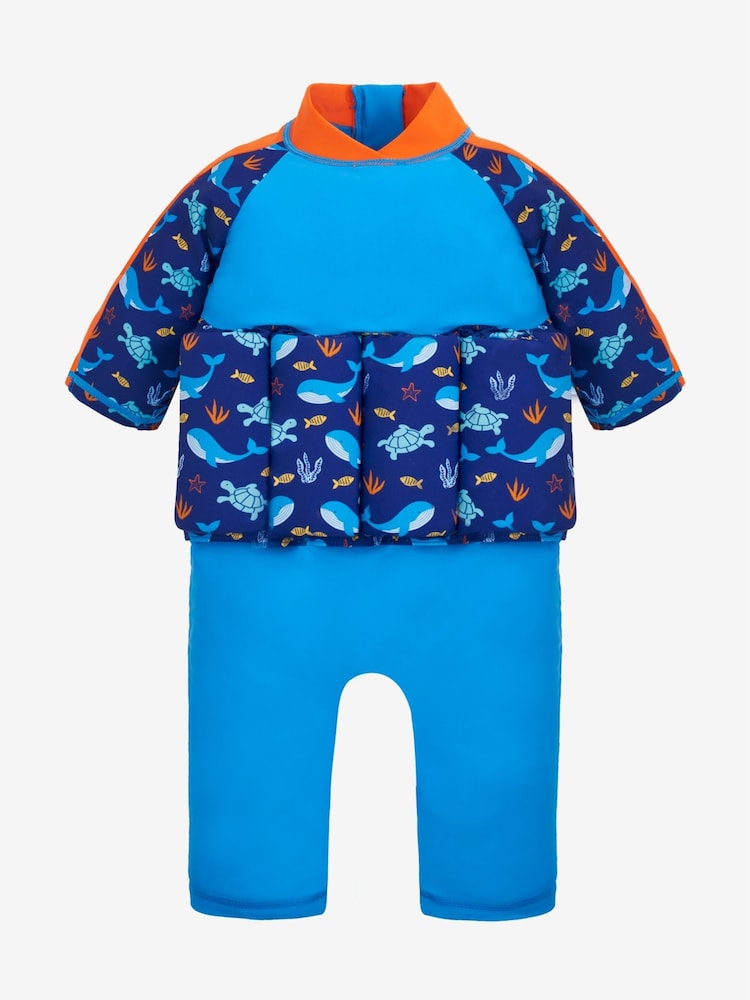 JoJo Maman Bébé Blue Whale UPF 50 Sun Protection Float Suit - Image 1 of 3