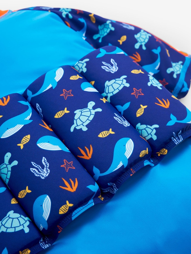 JoJo Maman Bébé Blue Whale UPF 50 Sun Protection Float Suit - Image 3 of 3