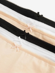 Black / Pastel Rose Nude / White Bikini Cotton Rich Knickers 6 Pack - Image 8 of 8