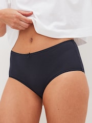 Navy Blue/White Midi Cotton Rich Knickers 4 Pack - Image 2 of 10