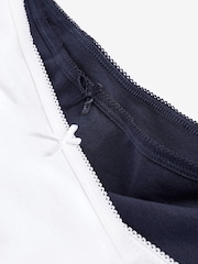 Navy Blue/White Midi Cotton Rich Knickers 4 Pack - Image 9 of 10