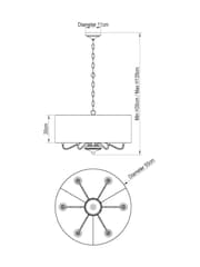Brass Burford 6 Light Chandelier Ceiling Light - Image 4 of 6