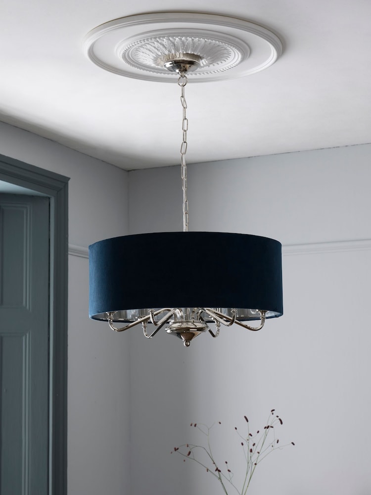 Navy Blue Burford 6 Light Chandelier Light - Image 2 of 6 Navy Blue Burford 6 Light Chandelier Light - Image 2 of 6