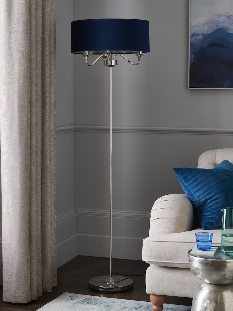 Navy Blue Burford 3 Light Floor Lamp - Image 2 of 6