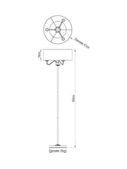 Navy Blue Burford 3 Light Floor Lamp - Image 4 of 6