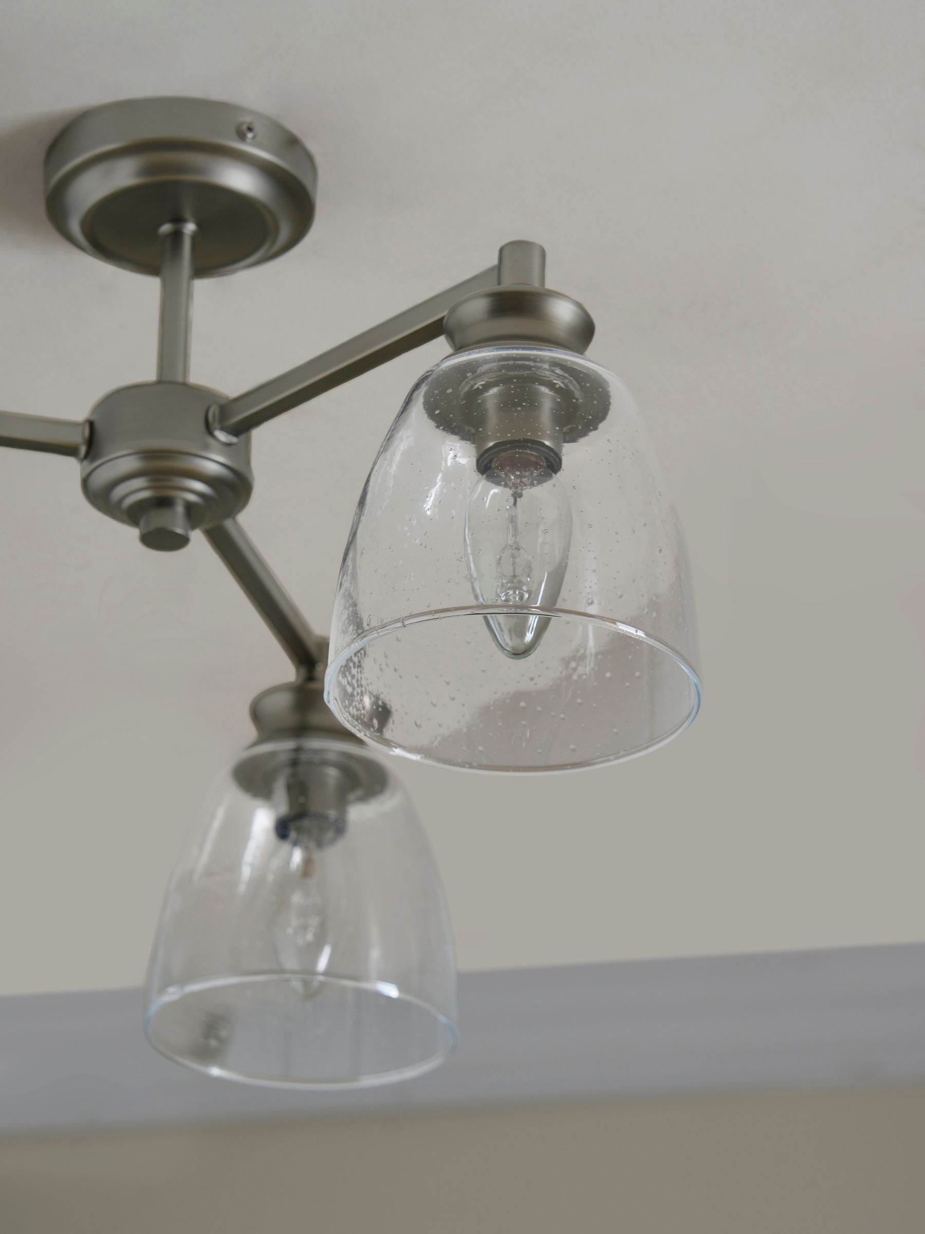Buy Pewter Grey Brompton 3 Light Flush Fitting Ceiling Light from the ...